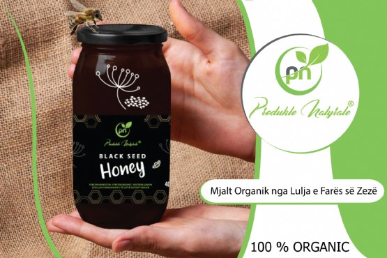 Mjalt Organik Nga Lulja E Fares Se Zeze, Mjalt 100 % Organik, Mjalt Nga Lulja E Qimnonit Te Zi, Produkt Organik, Mjalt me 99 veti kurative Mjalt Nga Bima Nigella, PN Black Seed Honey Nigella Sativa, Honey Of Black Cumin, Produkte Natyrale Bio